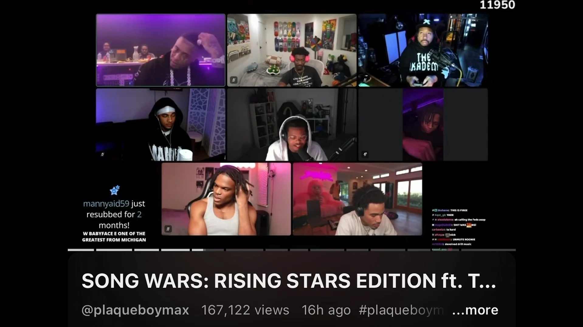 PlaqueBoyMax's Song Wars Rising Stars Edition Panel