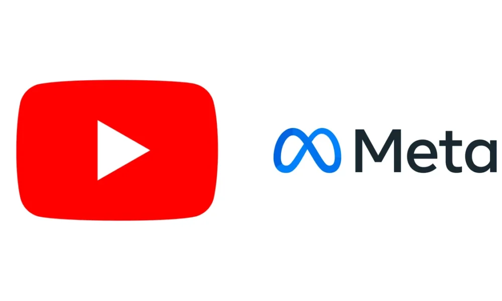 The logos of Meta and YouTube