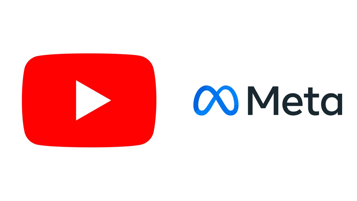 The logos of Meta and YouTube