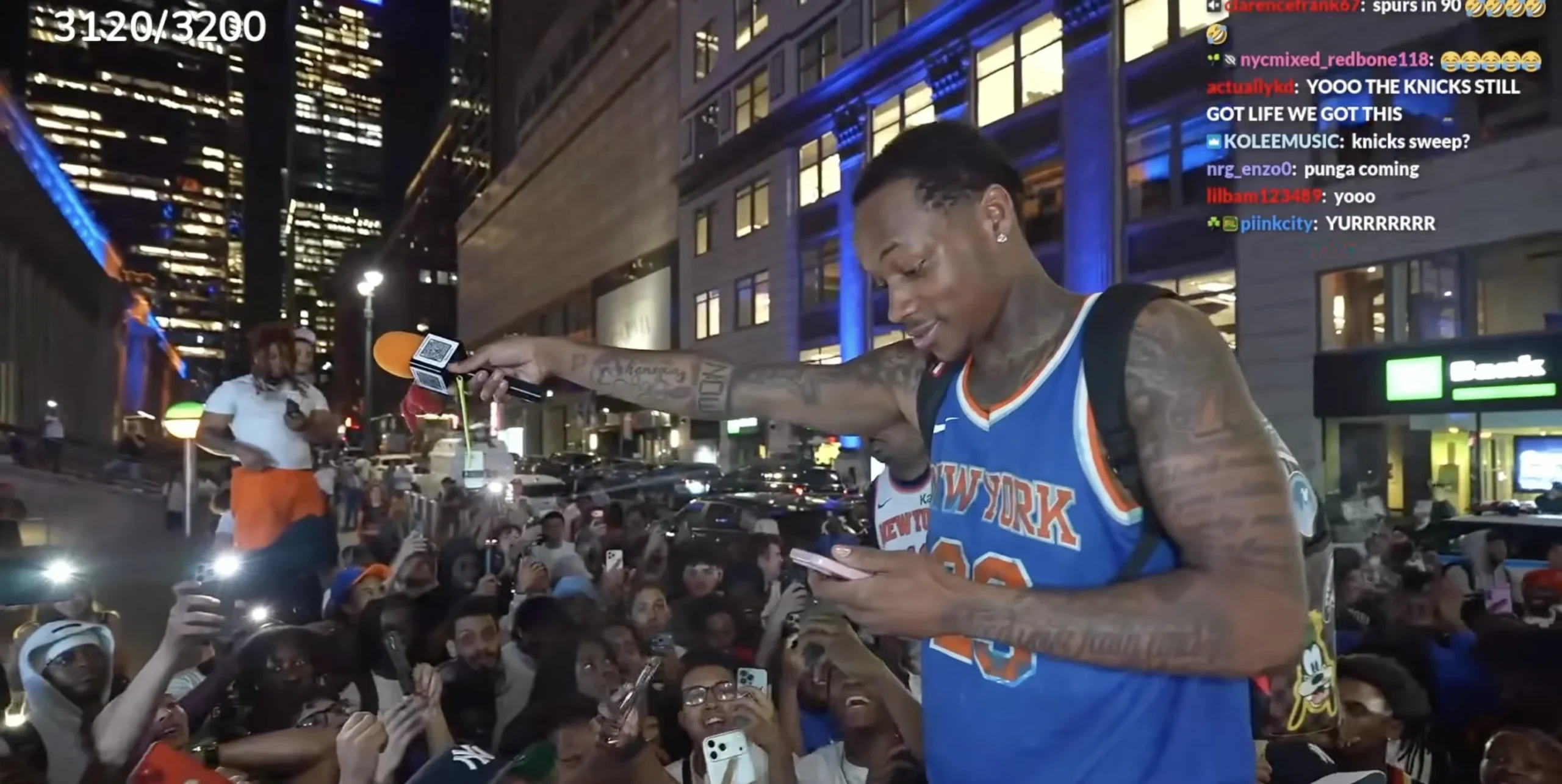 Tylil streams Knicks watch party