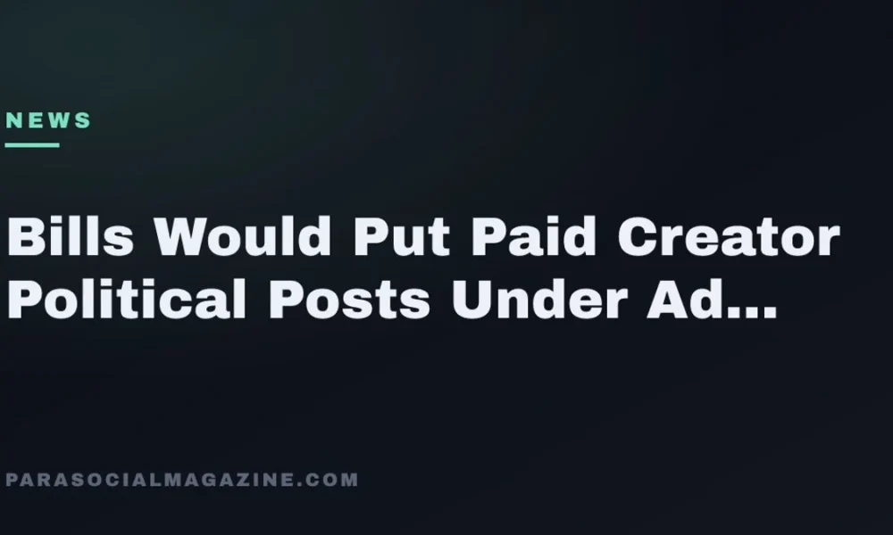 Bills Would Put Paid Creator Political Posts Under Ad Rules — Parasocial Magazine