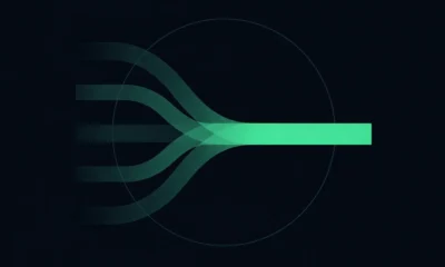 Abstract illustration: Converging streams or tributaries merging into a single river — representing fragmented distribution channels flowing into unified measur