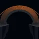 Abstract illustration: A bridge or archway spanning two distinct platforms or cliff edges — representing the transition between two distinct platforms/ecosystem