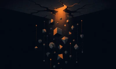 Abstract illustration: A ceiling with a visible crack or fissure, light breaking through the fracture—representing the constraint being tested and the pressure