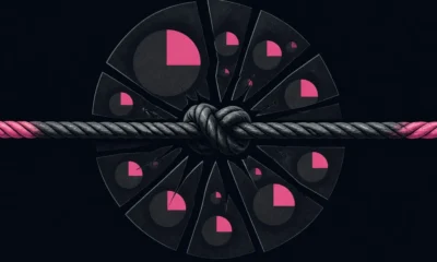 Abstract illustration: Fractured mirror or shattered glass plane — reflecting the same image in different sizes and angles, suggesting how the same metric is be