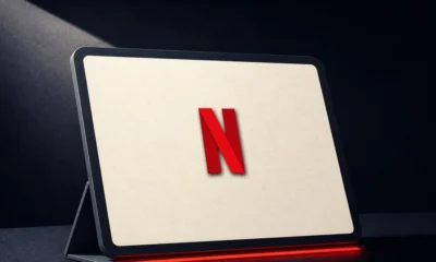 Illustration (device family): the Netflix mark in a constructed device scene