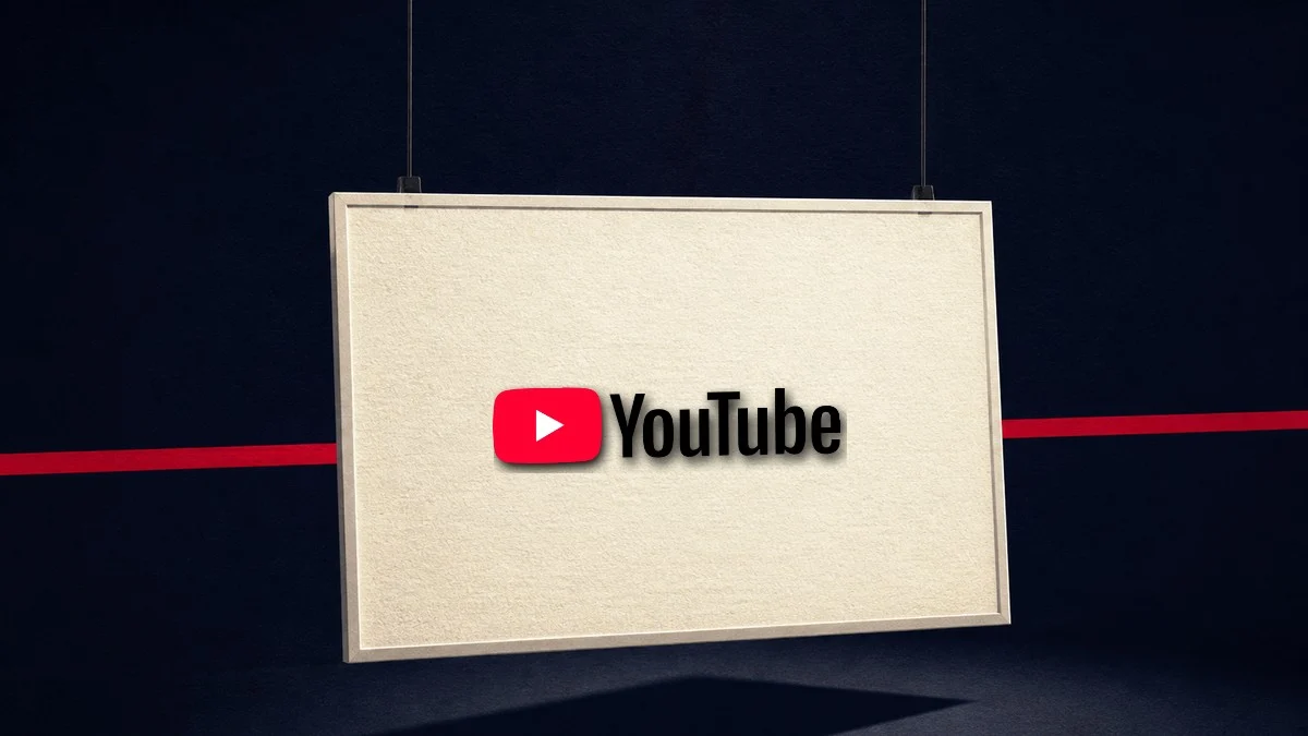 Illustration (object family): the YouTube mark in a constructed object scene