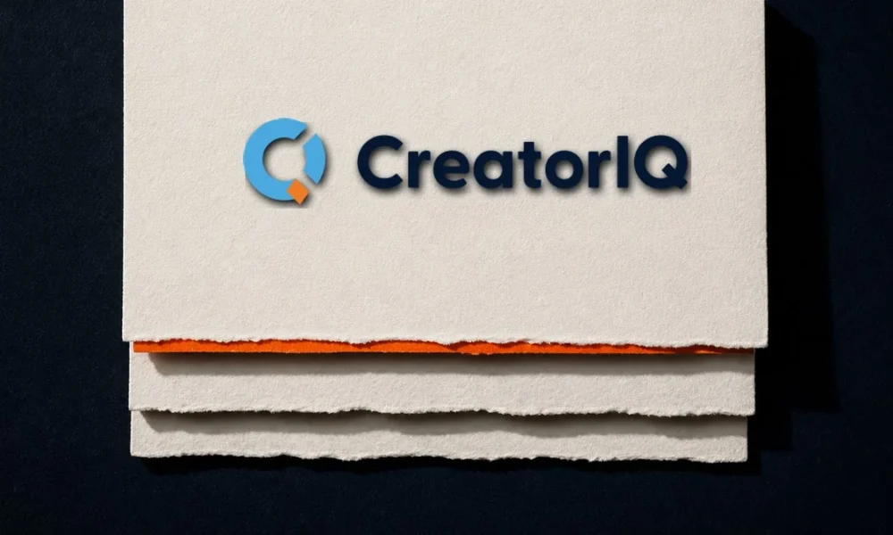 Illustration (object family): the CreatorIQ mark in a constructed object scene
