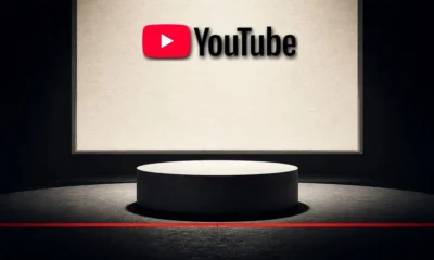 Illustration (object family): the youtube mark in a constructed object scene