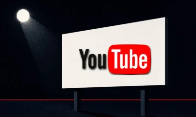 Illustration (signage family): the youtube mark in a constructed signage scene
