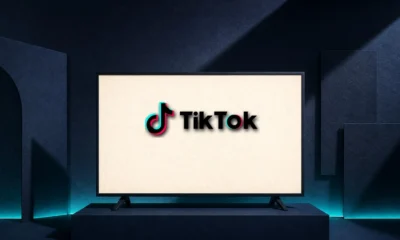 Illustration (device family): the TikTok mark in a constructed device scene