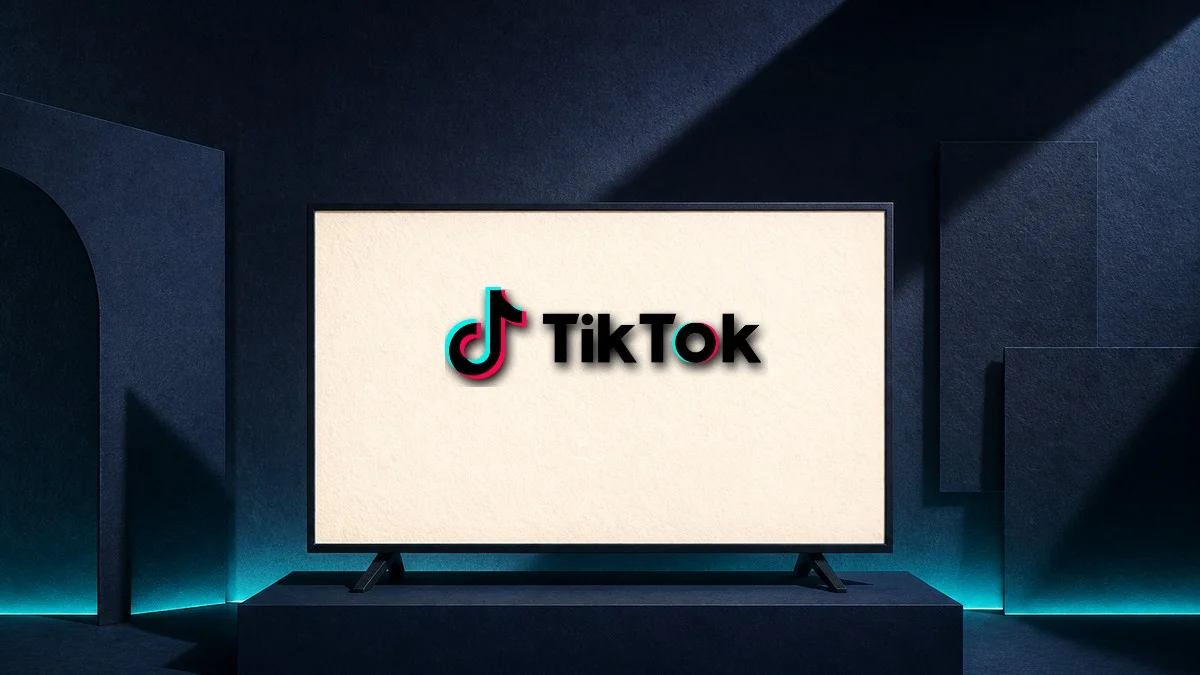 Illustration (device family): the TikTok mark in a constructed device scene